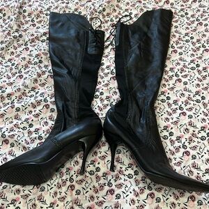 Faddist Leather Over Knee Boots